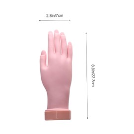 PACKOVE 1Pc Silicone Fake Hand Model for Manicure Training Flexible Hand Mold with Nail Tips for Practice for Nail Technicians and Art Enthusiasts Convenient and Reusable Design