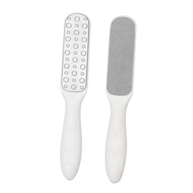 Baluue Dual-sided Stainless Steel File Callus Remover Scrubber Rasp for Soft Feet Ergonomic Handle for Easy Use