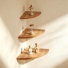 Plliocse Corner Shelf Wall Mounted,Floating Corner Shelves Oak,Set of 3