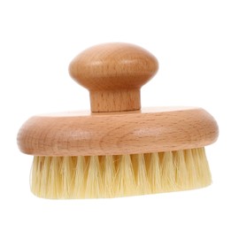 SAFIGLE Exfoliating Bath Brush Round Handle Short Handheld Scrubbing Brush for Body Cleaning and Massage for Men and Women in Shower or Bath