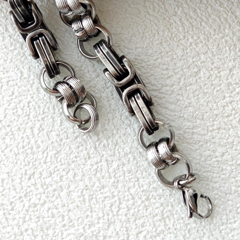 ULLMYYL Men's Stainless Steel Chain Bracelet - Punk Hip Hop