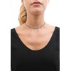 Elli Women Ornament Choker 925 Sterling Silver Black Ribbon Necklace