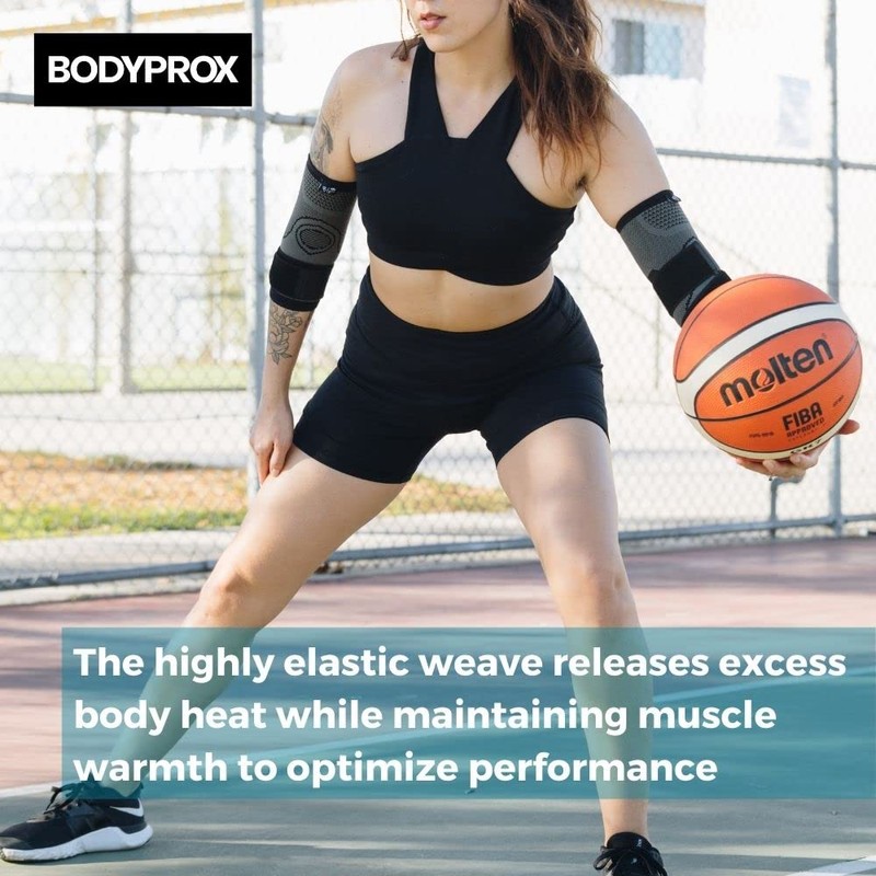 Bodyprox Elbow Brace with Strap for Tendonitis 2 Pack, Tennis