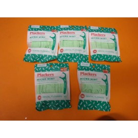 New 5 X 36 Counts  Plackers Micro Mint Fresh Breath Dental Flossers Resealable