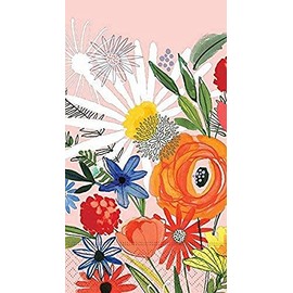 Daisies and Daffodils Guest Towels - 30 Count, Garden of Flowers Design - 8x4.5 Inches, 3-Ply - Pack of 2 (15CT Each)