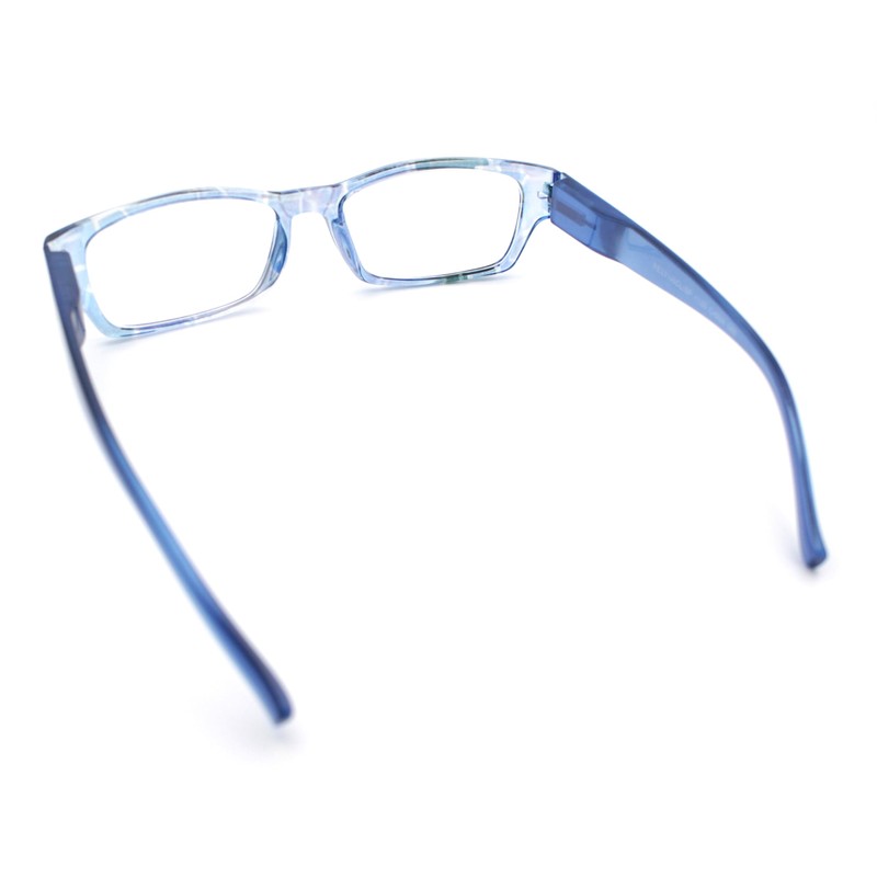 Fancy Narrow Rectangle Spring Hinge Light Weight Plastic Reading Glasses