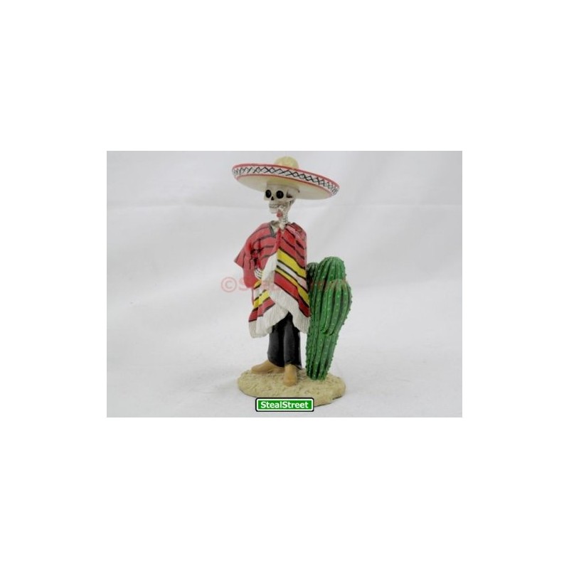 Dod Bandito Mexican Bandit with Cigar Skeleton Outlaw Sculpture