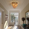 5-Light Semi Flush Mount Ceiling Light Fixture Rustic Wood Chandelier
