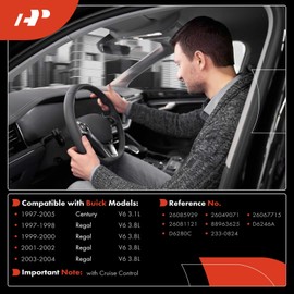 A-Premium Multifunction Switch Turn Signal Switch, Headlight Beam, Cruise Control, Windshield Wiper, Compatible with Buick Century 1997-2005, Regal 1997-2004, Replace # 26085929 26049071