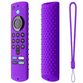 Hi Color Silicone Cover Compatible with 5.6 Inch Fire TV Stick (3rd Gen) Remote Firestick Remote Cover for Firesticksticktv Silicone Protective Case Sleeve(Purple)