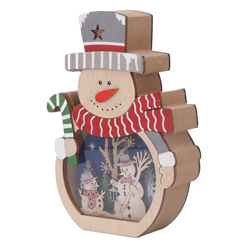 Luminous Christmas Ornament LED Light Emitting Wooden Christmas Decorations Ornaments