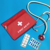 AUEAR, 5 Pack First Aid Kit Empty Pouch Bag Red