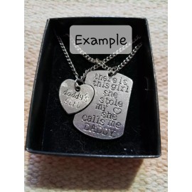 Luvalti Silver 18" Necklace Daddy's Little Girl double set - father and daughter