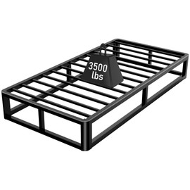 Firpeesy Upgrade Anti Bending and Round Corner Legs 10 inch Metal Twin Bed Frame 3500 LBS Heavy Steel Slats Support Platform Bed Frames No Box Spring Needed Platform Noise Free Easy Assembly