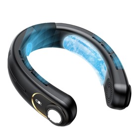 PANERGY Portable Neck Fan Air Conditioner, Rechargeable Battery Operated Personal Fan, LED Display, Hands Free Cooling Neck Fan for Women Men Travel Work Outdoor