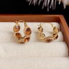 Retro Huggie Earrings Women Jewelry with Zircon Circular Earrings Ear