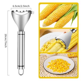 3PCS Corn Peeler Stripper Stainless Steel Corn Remover Handy Kitchen Tool For Cuts The Corn Kernels Off The Cob