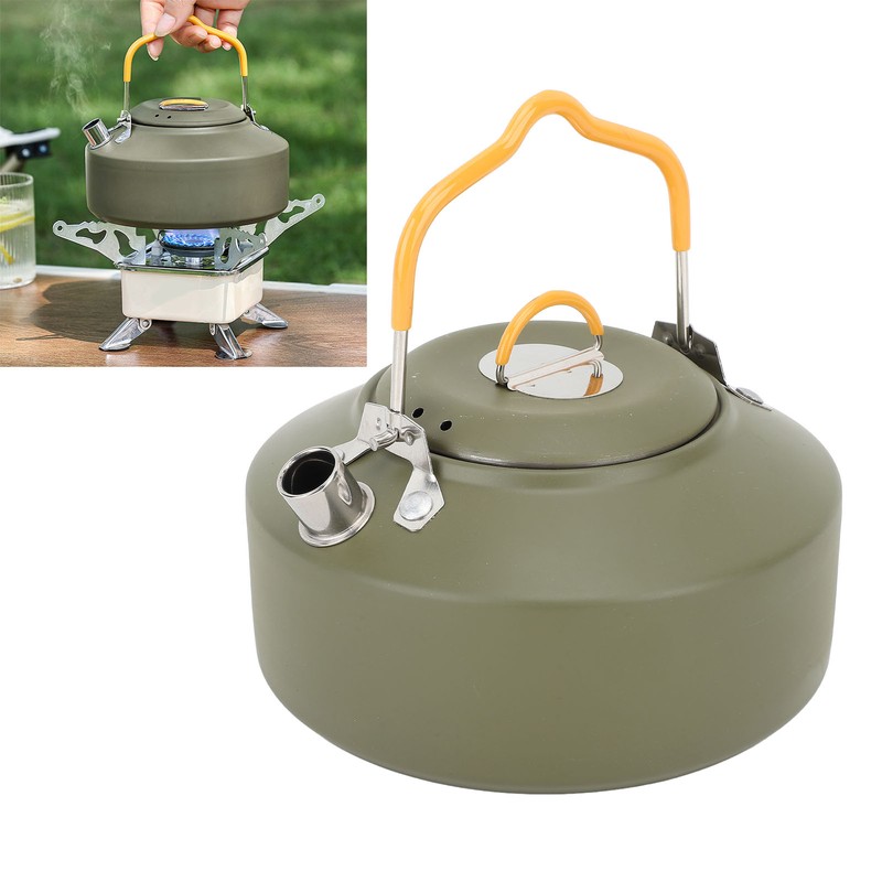 1L Outdoors Kettle Heat Resisting Stainless Steel Teapot Portable Camping