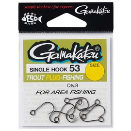 Gamakatsu 66258 Trout Hook, Single Hook, 53, No. 6, 8 Pieces, NS Black