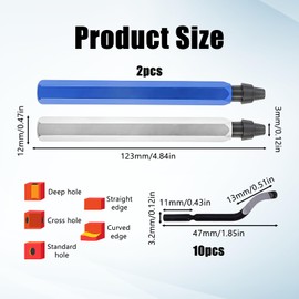 Deburring Tool, Pipe Deburring Tool with 2 handles and 10 replaceable heads, Rotary Tool Easy to Replace, Portable, Suitable for 3D Printing