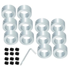 MUNGHOK Set of 12 Adjustment Rings 20 mm Inner Diameter, Adjusting Rings Made of Galvanised Steel, Adjusting Ring 20 mm Axle, Adjusting Ring with Threaded Pin and Allen Key for Shaft Connections