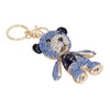 Bear Keychain Electroplate Long Bright Rhinestones Bear Keychain with Hook