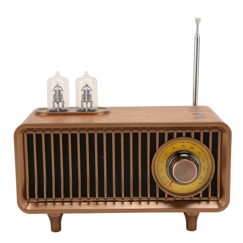 Mini Wooden FM Stereo Sound Radio Vintage Imitation Wood Grain