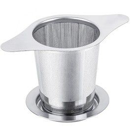 NKOVE Universal Tea Infuser with Lid Stainless Steel Filter Fits Mugs Cups Teapots Food Grade