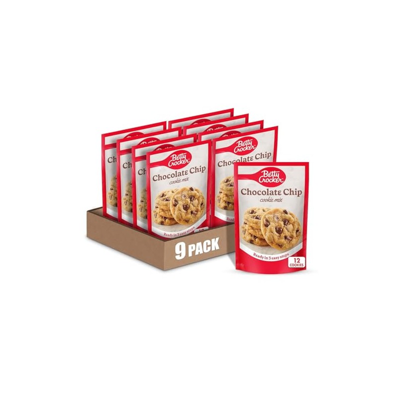 Betty Crocker Chocolate Chip Cookie Mix, Makes (12) 2-inch Cookies,