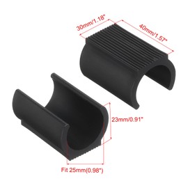 PATIKIL 25mm Rectangle Chair Leg Cover, 40Pcs Plastic Non-Slip Furniture Feet Protectors Tips Covers Floor Glides Tubing Caps for Office Home, Black