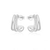 SAINT RAPHAËL Silver Triple Hoop Huggie Earrings for Women, 925
