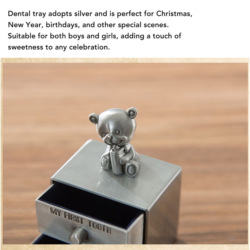 Tooth Fairy Keepsake Box Alloy Structure Soft Inner Wall Bear