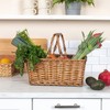 Household Essentials Woven Market Basket, Handwoven Willow Weave, Stylish Handles