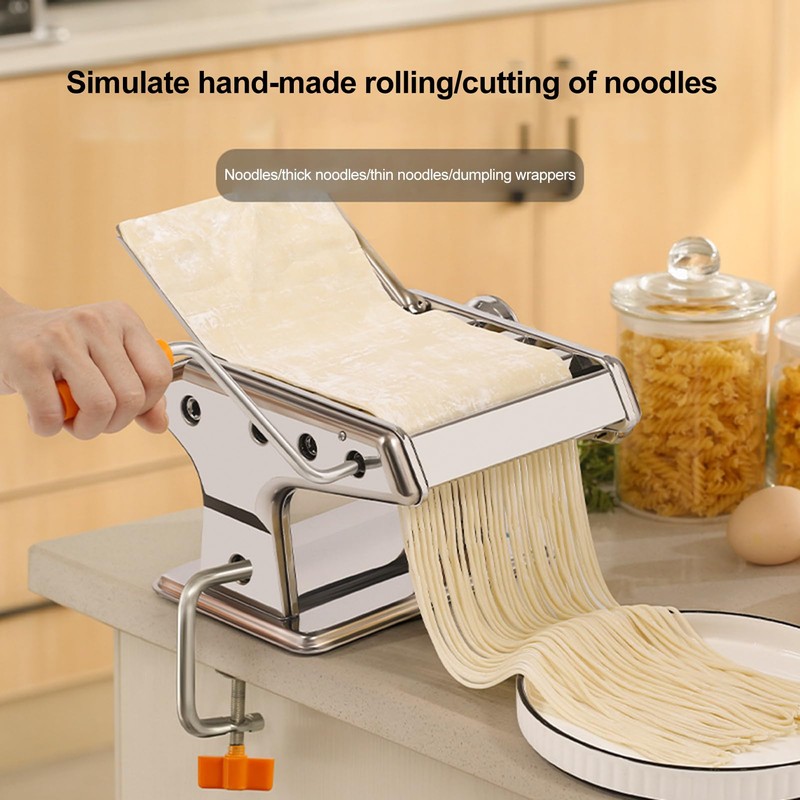 Pasta Maker Machine, 9 Adjustable Thickness Settings, 3 Adjustable Widths,