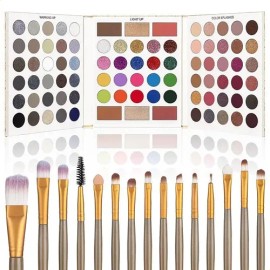 Ucanbe Paleta 86 Colores De Sombras Con Brochas Maquillaje                                                                                            