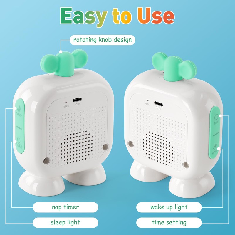 Seucasu Kids Alarm Clock Ok to Wake with Green Light