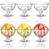 SOUJOY 6 Pack Acrylic Ice Cream Bowl, 210ml Clear Footed