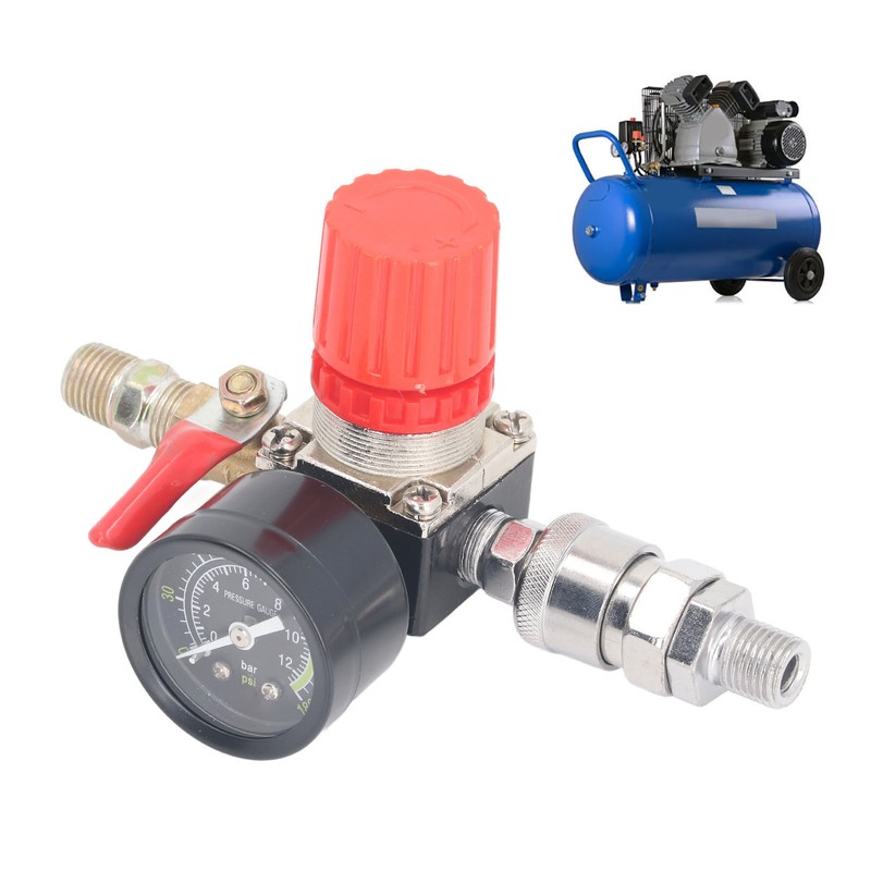 Air Compressor Regulator 0‑180 PSI Pressure Controller 1/4in with Gauge