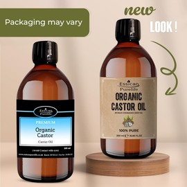 Organic Castor Oil 500ml for Skin and Eyelashes, Cold Pressed Premium Organic Castor Oil for Hair Growth 100% Pure Hexane Free