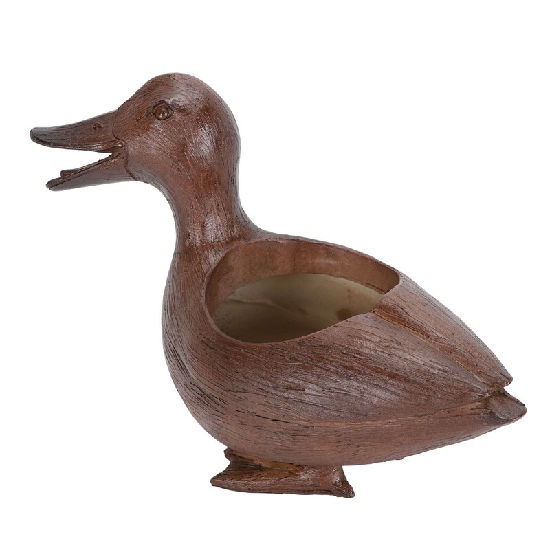 Duck Shaped Planter Resin Waterproof Decorative Animal Flower Pot for