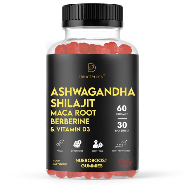 Ashwagandha Gummies 500mg, Shilajit 600mg, Maca Root 100mg, Berberine 100