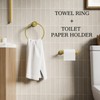 Evolvegoods Brushed Gold Toilet Paper Holder & Towel Holder, Bathroom
