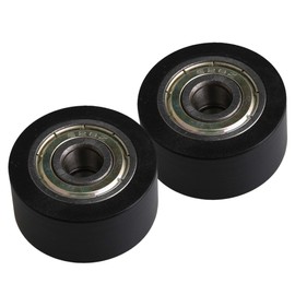 BQLZR 32x8x16MM Black 608ZZ Bearing Flat Groove Ball Bearing Guide Pulley wheels Roller 149KG Load Bearing Furniture Pulley Pack of 4