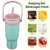 BJPKPK 30 OZ Insulated Travel Tumbler with Handle and Straw,