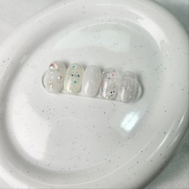 Transparent twisted nails - sanding buffer / 투명 꼬물이 네일 - 샌딩버퍼
