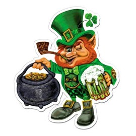 GT Graphics Leprechaun Pot of Gold - 8" Vinyl Sticker - for Car Laptop I-Pad - Waterproof Decal