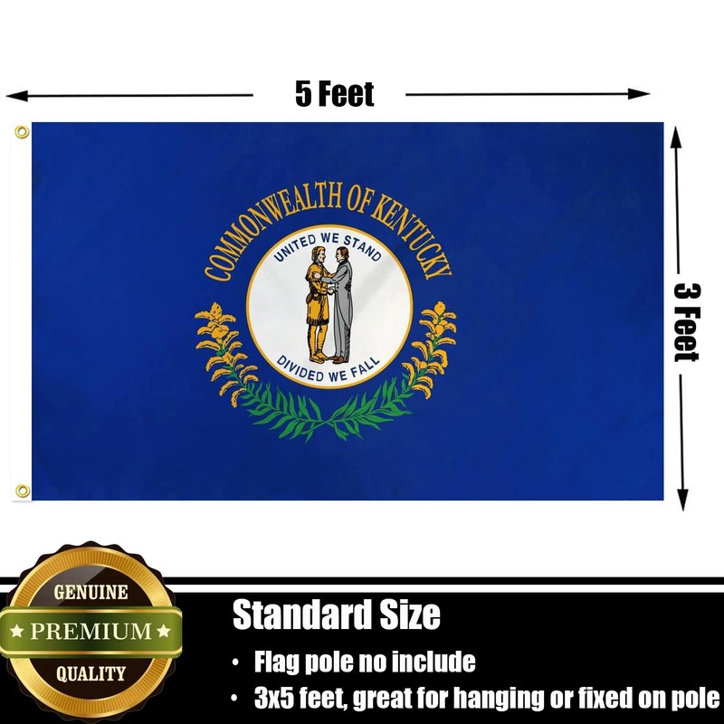 Nuibers Kentucky Flag 3x5 FT Sturdy for Outside, Heavy Duty