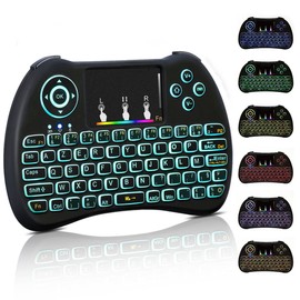 2.4GHz Wireless Mini Remote Control Keyboard Colorful backlit with Rechargeable Battery Mouse