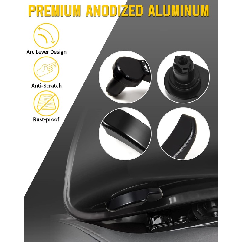 ANONEMOTO Black Saddlebag Latches Kit, Saddlebag Lifters Compatible for Harley