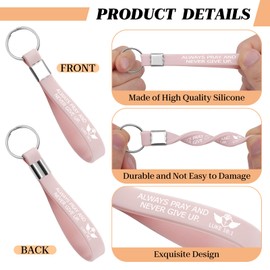 8Pcs Religious Inspirational Keychains Bulk Christian Keychains for Women Bible Verse Key Chains Bulk Christian Scripture Faith Gifts Baptism Gift Silicone Keychain for Sister Friend Daughte Mom